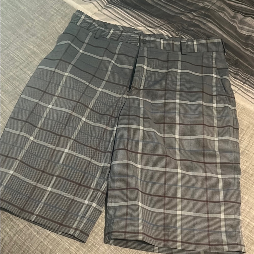 Nike Gray Flat Front Shorts for Casual Wear